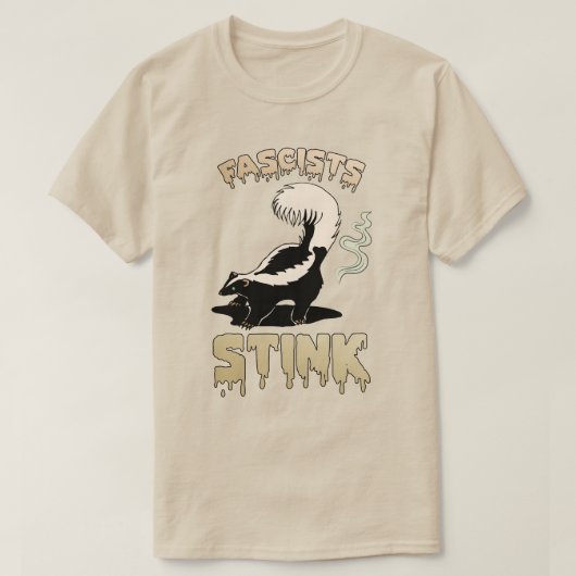 T-shirt Cute Retro Skunk - Fascistes Stink (Design devant)