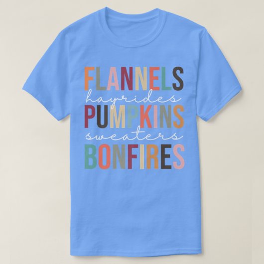 T-shirt Cute Retro Trendy Beautiful Flannel Pumkins Bonfi (Design devant)