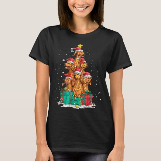 T-shirt Cute Rhodesian Ridgeback Le Dog Christmas Tree Xma (Devant)