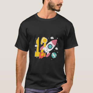 T-shirt Cute Rocket Space Ship 12e fête d'anniversaire 12