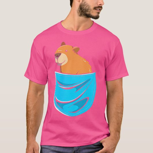 T-shirt Cute Rodent Pocket Capybara (Devant)