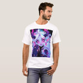 T-shirt Cute rose, noir et blanc Koakuma Little Devil (Devant entier)