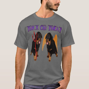 T-shirt Cute Rottweiler Halloween Trick ou Treat Vector Cu