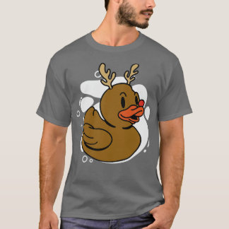 T-shirt Cute Rouge Reinder Noisé Caoutchouc Ducky