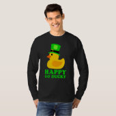T-shirt Cute Rubber Duck Lucky Four Leaf C Leprechaun Hat (Devant entier)