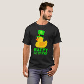 T-shirt Cute Rubber Duck Lucky Four Leaf C Leprechaun Hat (Devant entier)