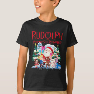 T-shirt Cute Rudolph Le Renne Rouge Nosé Spécifications de