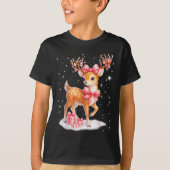 T-shirt Cute Rudolph Nk Coquette Pajamas Christmas Xmas Gi (Devant)