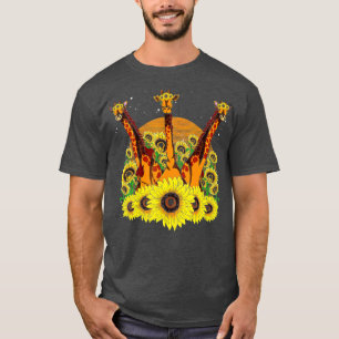 T-shirt Cute Safari Sunshine Zoo Animal Afrique Sunflower