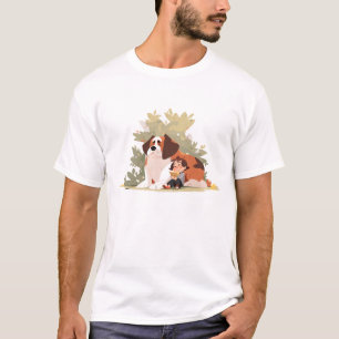 T-shirt Cute Saint Bernard Chien Animal Aimant Cuddle Enfa