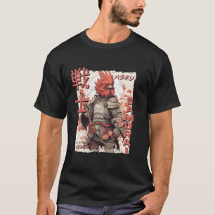 T-shirt Cute Samurai Chicken Warrier Japonais Ninja Rooste