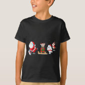 T-shirt Cute Santa Claus Ice Skating With Friends - Family (Devant)