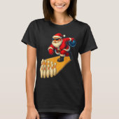 T-shirt Cute Santa Playing Bowling Ball And Ns Bowler Chri (Devant)