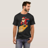 T-shirt Cute Santa Playing Bowling Ball And Ns Bowler Chri (Devant entier)
