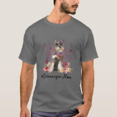 T-shirt Cute Schnauzer Maman Fleur Joyeuse Fête des Mères (Devant)