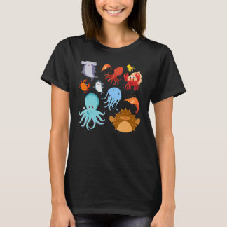 T-shirt Cute Sea Animals Ocean Creatures Clownfish