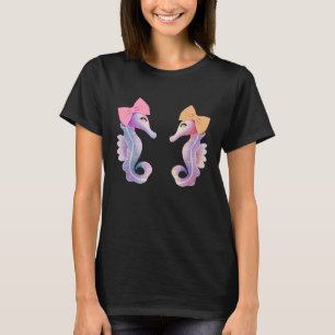 T-shirt Cute Seahorse Ocean Sea Life Marine Animal Girl