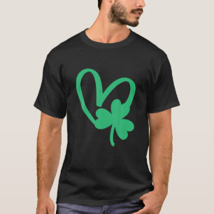 T-shirt Cute Shamrock Coeur Jour de la Saint Patrick Peace