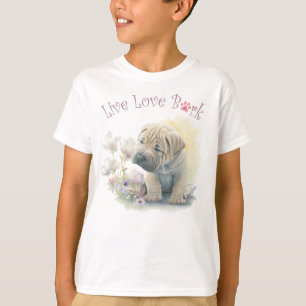 T-shirt Cute Shar-pei Chien Floral