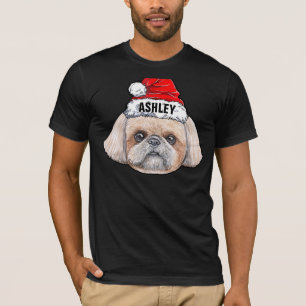 T-shirt Cute Shih tzu Casquette de Noël Chien Big