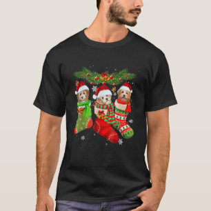 T-shirt Cute Shih Tzu En Sock Noël Père Noël Shih Tzu X-M