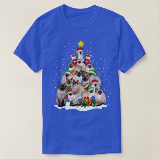 T-shirt Cute Siamese Chats Tree Joyeux Amoureux des chats (Design devant)