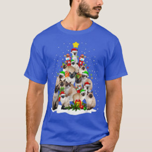 T-shirt Cute Siamese Chats Tree Joyeux Amoureux des chats 