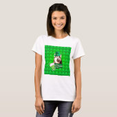 T-shirt Cute Siberian Husky Chien Casquette St. Patrick's  (Devant entier)
