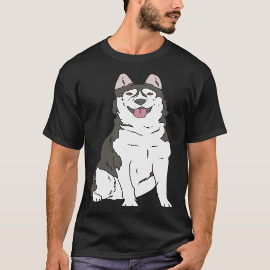 T-shirt Cute Siberian Husky dog  Husky graphics (Devant)