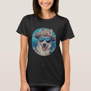 T-shirt Cute Siberian Husky Portant des lunettes de soleil