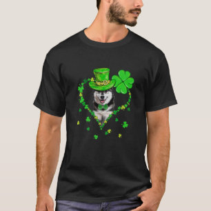T-shirt Cute Sibérienne Husky Saint Patrick's Day Chiens P