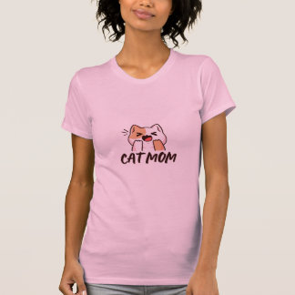 T-shirt Cute simple design womens cat lover mom 