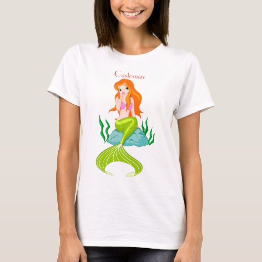 T-shirt Cute Sirène Redhead Thunder_Cove (Devant)