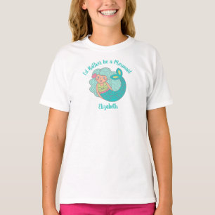 T-shirt Cute sirène Turquoise personnalisée