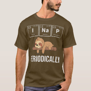 T-shirt Cute Sleeping Animal Périodique Table Drôle Nappin