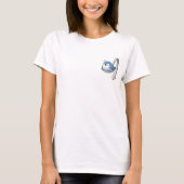T-shirt Cute Sleeping Blue Bird Nestled in a Silver Spoon (Devant)