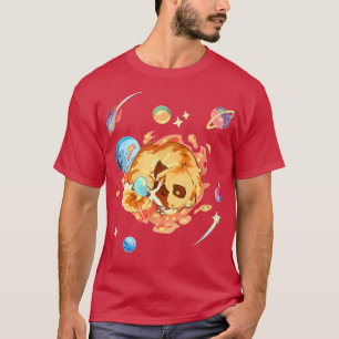 T-shirt Cute Sleepy Space Akita Chien Graphisme