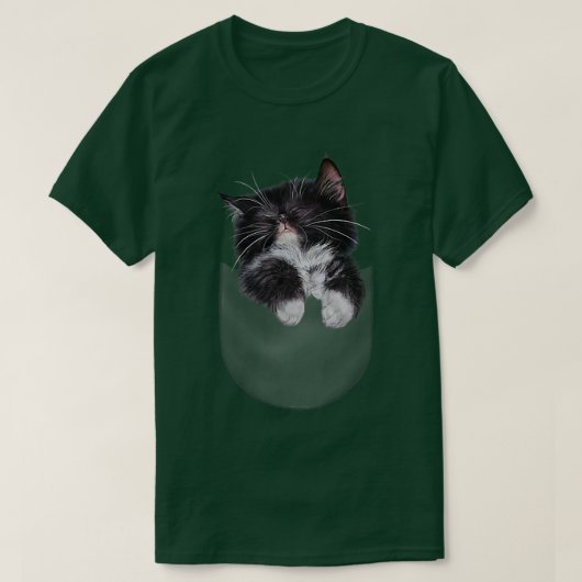 T-shirt Cute Sleepy Tabby Kitten en poche, chat (Design devant)