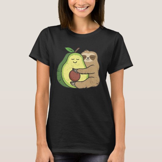 T-shirt Cute Sloth Avocado  Lazy Sloths Owner Animal Graph (Devant)