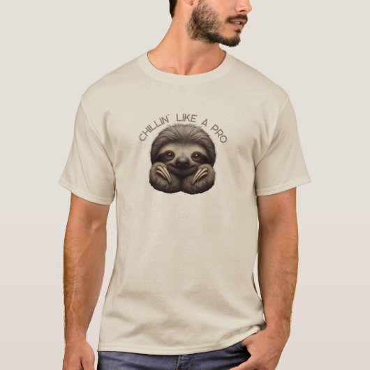 T-shirt Cute Sloth Chillin comme un Pro (Devant)