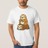 T-shirt Cute Sloth Eating Banana on Lazy Sloth Funny Carto (Devant)