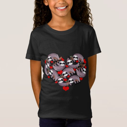 T-Shirt Cute Sloth Heart Valentines Day Sloth Lovers Chris (Devant)