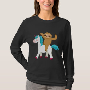T-shirt Cute Sloth Rides Unicorn Magique Animal raccordé S