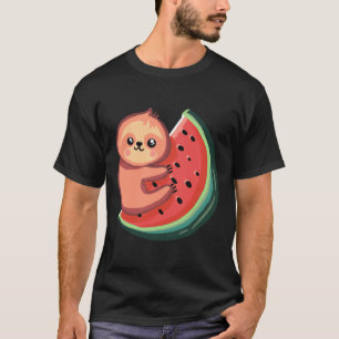 T-shirt Cute Sloth Watermelon 102