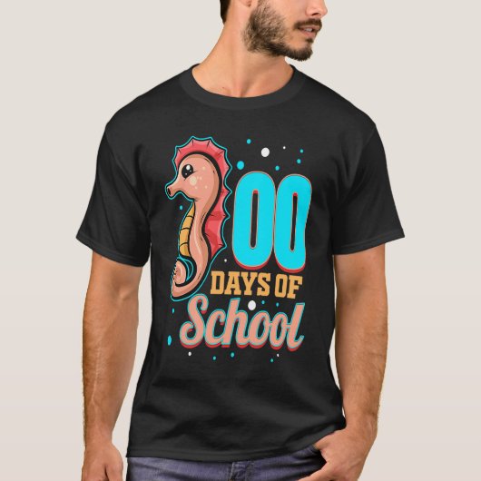 T-shirt Cute Smart Seahorse For 100 Days Of School (Devant)