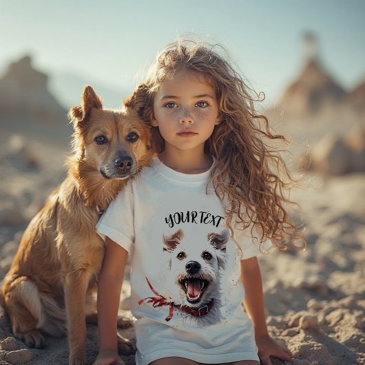 T-shirt Cute Smiling Dog Kids T-Shirt, Custom Name