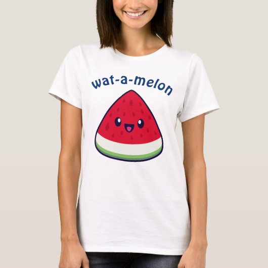 T-shirt Cute Smiling Kawaii Watermelon (Devant)