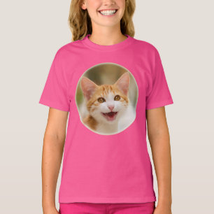 T-shirt Cute Smiling Kitten Face Funny Cat Meow
