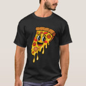 T-shirt Cute Smiling Pizza Fun Fun Tee (Devant)