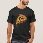T-shirt Cute Smiling Pizza Fun Fun Tee (Devant)